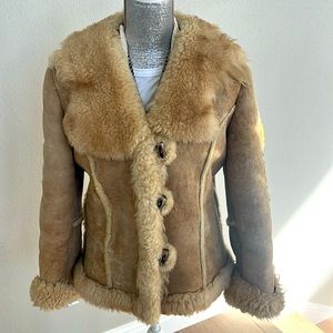 Vintage The Sheepskin Trader Shearling Lambskin Rancher coat jacket Small 4 6